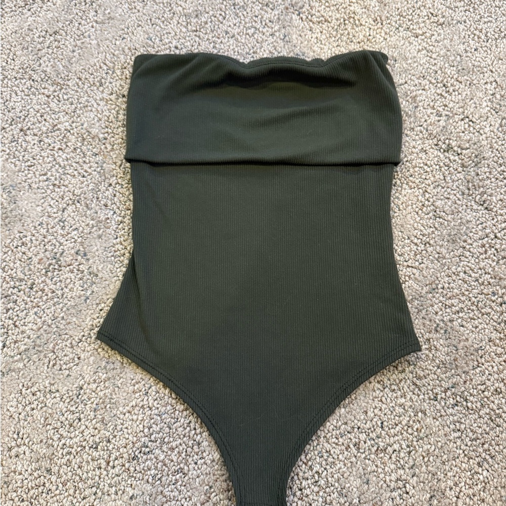 Target Olive Green Ribbed Bodysuit